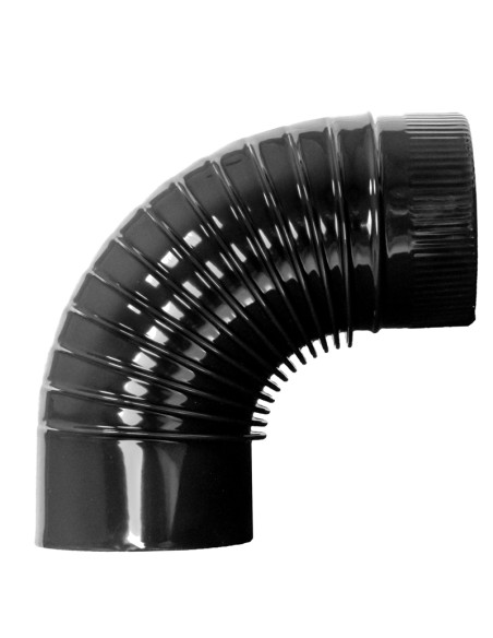 Codo CHIM simple 125mm 90º vitrificado negro