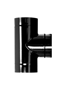 Te CHIM simple  90º 200mm vitrificado negro c/colector holl