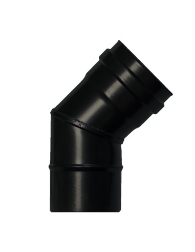 Codo CHIM simple 100mm 45º vitrificado negro EXOPELLET