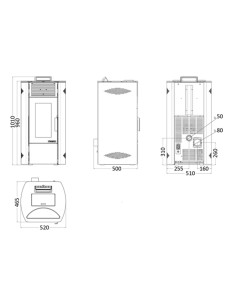Estufa pellet HERGOM Enza 10kw burdeos 2109212 2
