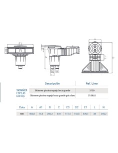 Skimmer liner HAYWARD espejo - Blanco 3139 2