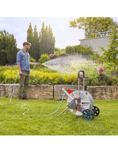 Carro portamanguera jardin GARDENA metal L 18552-26 +mang 2