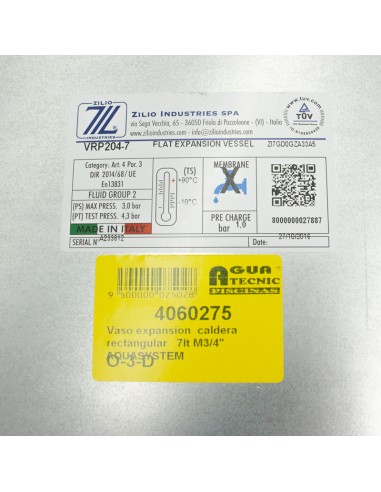 Vaso expansion  caldera rectangular   7lt M3/4"...