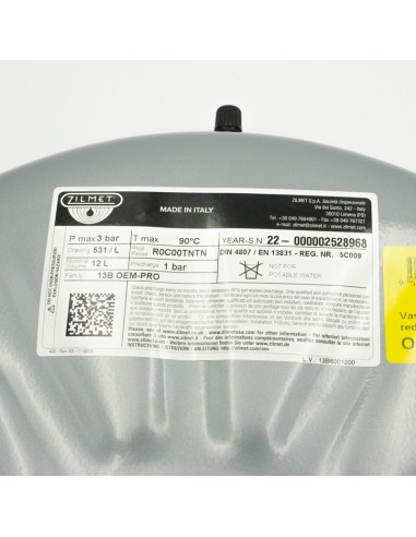 Vaso expansion  caldera circular 12lt M3/4"...