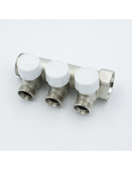 Colector calefaccion PINTOSSI+C art.460 1"     3 salidas c/valvulas 0046015103