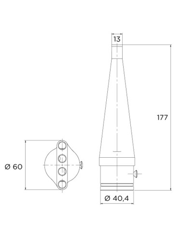 Boquilla cañon FLEXINOX Tahiti mod.C AISI316...