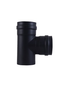 Te CHIM simple  90º 100mm vitrifi negro c/tapa EXOPELLET