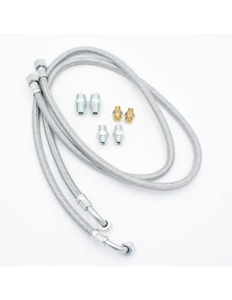 Latiguillo quemador gasoil ATP H-H 3/8"-1/4" acodado L.1000mm (kit 2 latiguillos + 6 racores) FLE02002