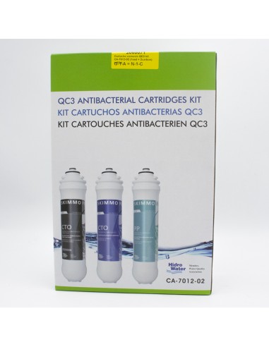 Filtros purificador QC3 HW kit 3 filtros Nelva (1 sedimento + 2 carbon) antibacterias CA-7012-02