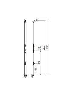Ducha piscina ASTRAL pulsador c/lavapies 59777 2
