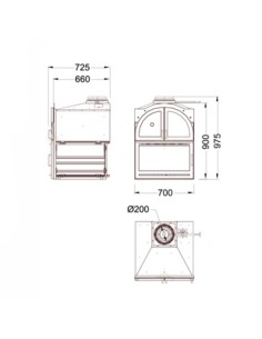 Chimenea leña HERGOM Aranda c/horno 2001008 2