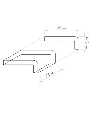 Gresite HISBALIT remate Edge mod.L Negro (x42 piezas)