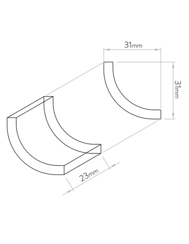 Gresite HISBALIT remate Edge mod.U Negro        (x42 piezas)