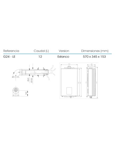 Calentador gas estanco METAL-CLIMA bajo nox...