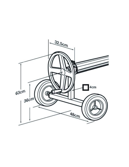 Enrollador manta termica piscina D.  80mm L.4.95-6.45mt telescopico KOKIDO Kalu K963WBX/165