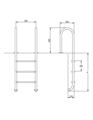 Escalera piscina inox AISI316 mod.Muro 4...