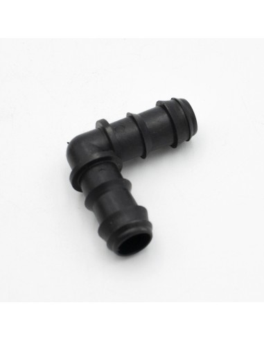 Codo tubo riego goteo PE 16mm 90º M-M negro AZUD 16041600