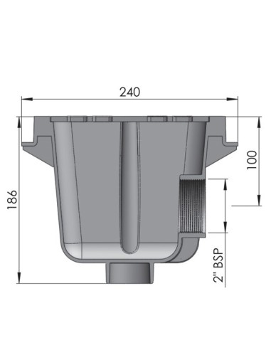 Sumidero piscina hormigon ASTRAL cuadrado 2"...