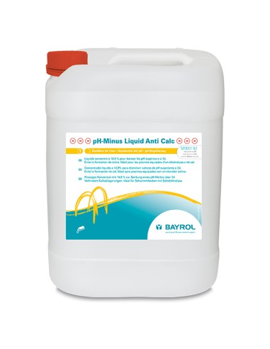 Reductor PH liquido 20lt sulfurico BAYROL ph-Minus Liquid Anti Calc 4194308 USO DOMESTICO