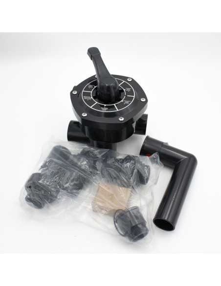 Valvula selectora filtro piscina HW Veleta/Bluetank 500/650 1½" lateral con enlaces RPE-MPV03+