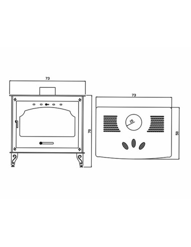 Estufa leña AJ Medina 9kw