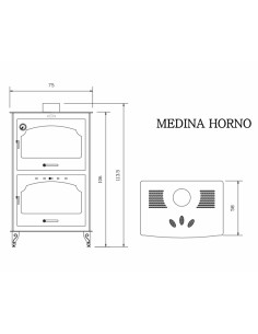 Estufa leña AJ Medina c/horno 9kw 2