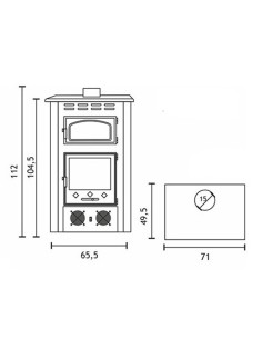 Estufa leña AJ Dante c/horno 9.2kw con ventilacion 2