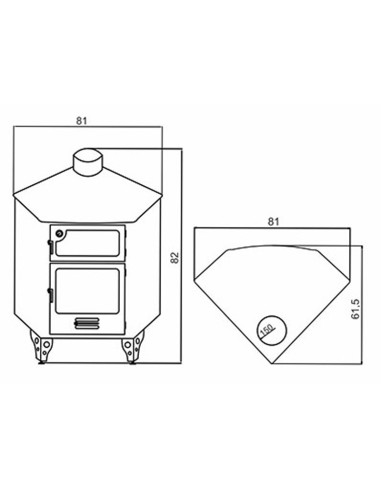 Estufa leña AJ Jimena c/horno mod. rincon 8kw