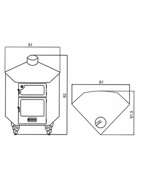 Estufa leña AJ Jimena c/horno mod. rincon 8kw