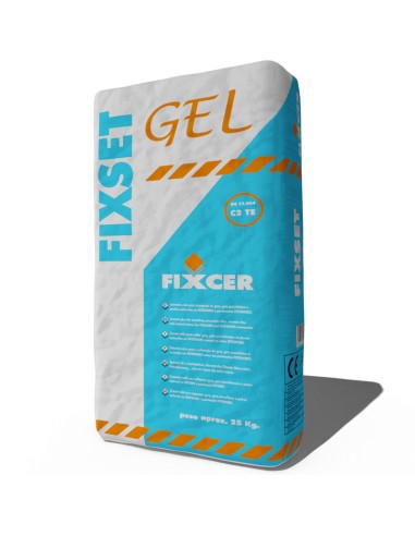 Cemento cola C2TE     FIXCER Fixset Gel 25kg gris     GFGR--25S1