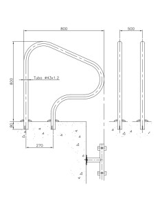 Barandilla piscina ASTRAL mod. 800x800mm empotrar... 2