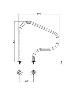 Barandilla piscina ASTRAL mod. 800x800mm pletina... 2