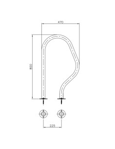 Barandilla piscina ASTRAL mod. 470x800mm pletina circular... 2