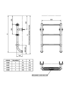 Escalera piscina inox ASTRAL mod. partida 3 peldaños... 2