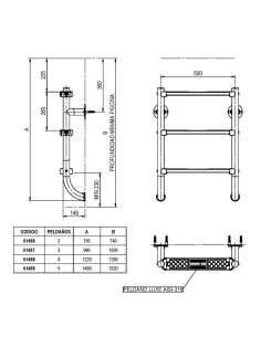 Escalera piscina inox ASTRAL mod. partida 4 peldaños... 2