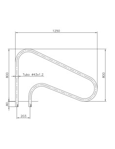 Barandilla piscina ASTRAL mod. Pasamanos 1250mm empotrar... 2