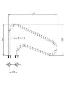 Barandilla piscina ASTRAL mod. Pasamanos 1250mm pletina... 2