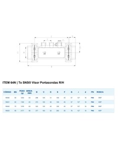 Portaelectrodos visor PVC-U HIDROTEN 90mm PN6  3x½"... 2