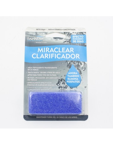 Clarificante agua piscina LO-CHLOR Miraclear pastilla 50gr E801 (Aqa)