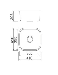 Fregadero cocina EMB SU4141 inox 355x355mm EM-30360054 2