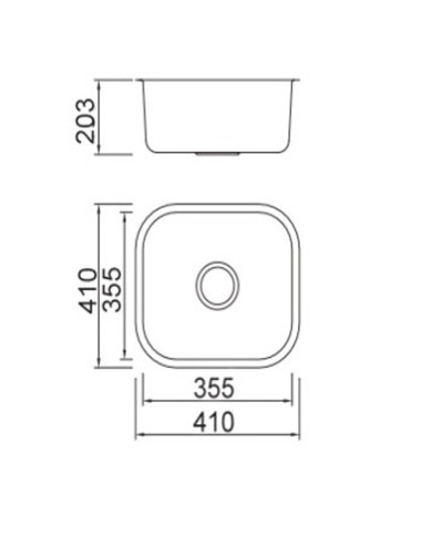 Fregadero cocina EMB SU4141 inox 355x355mm...