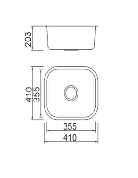 Fregadero cocina EMB SU4141 inox 355x355mm EM-30360054