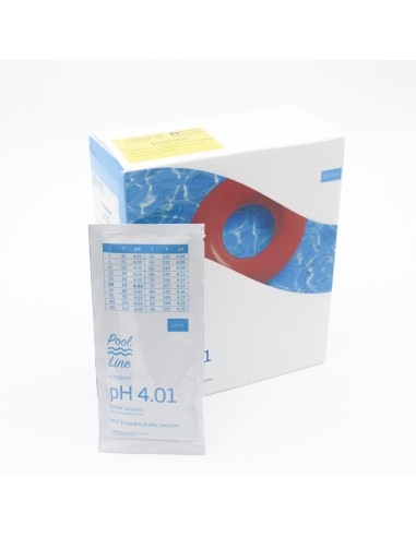 Solucion calibracion PH  4.01 HANNA Pool Line HI70004P (caja 25 sobres de 20ml)