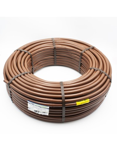 Tubo riego goteo PE 16mm c/gotero turbolento a 35cm rollo 100mt marron AZUD 28864810