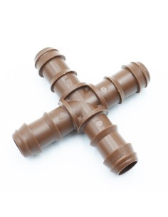 Cruz tubo riego goteo PE 16mm M-M-M-M marron AZUD 28K00590