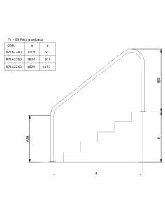 Barandilla piscina FLEXINOX mod. FX-05 2 curvas 1219mm... 2